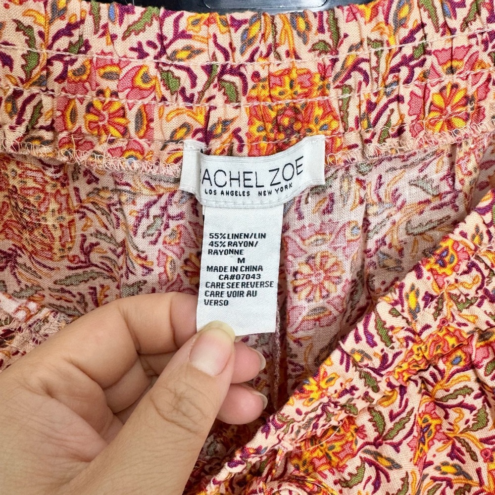 Rachel Zoe Marigold Market Linen-Blend Pants - Picture 7 of 8
